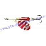 Třpytka Cormoran Bullet stříbrná - červené proužky