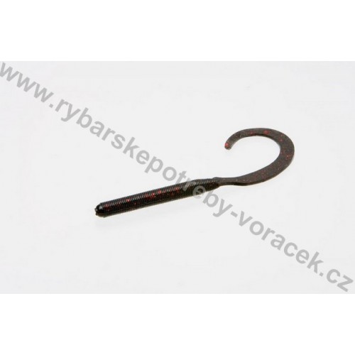 Zoom twister Curly Tail Worm 4 - 10,1 cm - Black - Red - Glitter