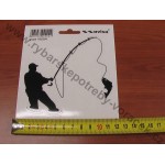 Samolepka na auto Rybář - černá